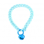 Koera kaelakee Bell Pendant v&auml;rviline plastikust kett Kassi kaelarihm Lemmiklooma kaelarihm M sinine