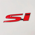3D metallist SI logoga tagumine pagasiruumi esiv&otilde;re Automaatm&auml;rgi kroomkleebisega Autoembleemi m&auml;rgi tarvik Silver Red（Sticker）