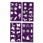 Halloweeni n&auml;o laste t&auml;toveeringute mallid, v&auml;rvitud &scaron;abloonid (Juhuslikud mustrid) lilla