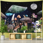 Ps&uuml;hhedeelne seene seinavaip N&otilde;idus M&uuml;stika &Ouml;&ouml;taevas Anime Kuu Tigu Kodutoa sisustus 95x70cm