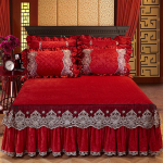 Luksuslik paksu sametist tepitud voodikate Talvine kiire soe pl&uuml;&uuml;s voodi seelik King Double Size voodikate ilma padjap&uuml;&uuml;rita Only 2pcs pillowcase