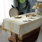 Puuvillane kanep Linane laudlina Veekindel lauakate Lauakaitsekate Ristk&uuml;likukujuline Kohvitutid Elutoa laudlina 100x140cm