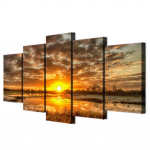 Maastikul&otilde;uend Maalimine P&auml;ikeseloojang Rannastseen Merepilt Foto Artowrk Art Prints Seinapildid elutoa sisekujunduseks