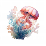 V&auml;rviline s&uuml;vamere meduusist tualettkleebis Vannitoa WC veepaagi kaunistus Veekindel isekleepuv kleebis 30x30cm mitmev&auml;rviline