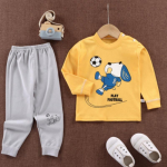 Talvine laste pikkade varrukatega kaelus T-s&auml;rk p&uuml;kste komplekt vabaaja kott 2tk &uuml;likond puuvillane multikas prinditud riietus 73CM valge