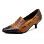 Naiste kingad Ehtsast nahast sandaalid Moodsad ja elegantsed reljeefsed retrov&auml;rvi k&auml;sitsi maalitud k&otilde;rge kontsaga kingad 36