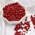 Erineva suurusega k&auml;sit&ouml;&ouml; &uuml;mmargused kuumad p&auml;rlid Populaarsed v&auml;rvilised DIY helmed ehete tegemiseks imitatsioonp&auml;rl 3/4/5/6/8mm auguga ABS 150 tk/pakk tarvikuid Red