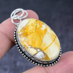 Mookaite Gemstone Handmade 925 Sterling Silver Gift Jewelry Pendant 2.17 l8w43
