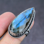 Labradorite Gemstone Handmade 925 Sterling Silver Gift Jewelry Ring Size 8 m4k33