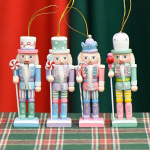 4Pcs 5 inch Wooden Nutcracker Nut Doll Figure Decorations Charming Color Nutcrackers Hanging