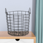 Iron Storage Basket 8.27inch x 7.87inch with Handles Sundries Bins Large kohv