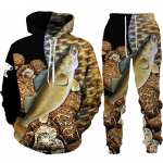 Meeste Loomade Bass Carp P&uuml;&uuml;k 3D Prindi Mood Fisher Tracksuit Unisex Hoodie Jooksup&uuml;ksid 2tk Komplekt V&auml;liriided Suurus S-6XL L