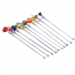 10 tk kokteilisegajad Swizzle pulgad Toidukvaliteediga BPA-vabad kuumakindlad unikaalse disainiga joogisegajad, pikad pulgad 10 pcs