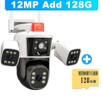 6K 12MP WiFi IP-kaamera v&auml;litingimustes, kolme objektiiviga panoraamvaade PTZ IP-kaamera AI j&auml;lgimine turvakaitse CCTV videovalve AU Plug