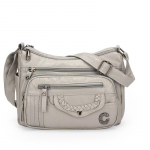 Keskealiste ja eakate naiste kott &otilde;lakott pehmest nahast ema kott kerge crossbody kott hall v&auml;rv