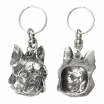 Boston Terrier, American Gentleman - Silver-plated dog pendant, handbag decoration, backpack pendant by Art-Dog brand