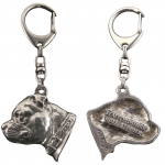 Staffordshire Bull Terrier, Staffy II - Silver-plated key ring with dog, handbag decoration, backpack pendant by Art-Dog brand