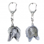 Azawakh, Tuareg Sloughi II - Silver-plated key ring with dog, handbag decoration, backpack pendant by Art-Dog brand