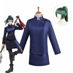 Jujutsu Kaisen Zenin Maki Cosplay kost&uuml;&uuml;m Jaapani anime m&auml;nguvorm L-(Costume+Wig)