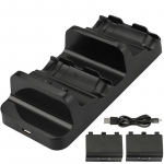 Kahe kontrolleriga laadija Xbox One'i jaoks, kahe laadimisdoki jaam koos 2 laetava akupaketiga Xbox One'i &otilde;hukese kontrolleri jaoks 14*6.4*3.5cm must