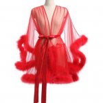 Naise &ouml;&ouml;s&auml;rk Plush-&auml;&auml;reline &uuml;li&otilde;huke l&auml;bipaistev v&otilde;rkkangas koos reguleeritava v&ouml;&ouml;koha lipsuga, &uuml;hev&auml;rviline plisseeritud sluty pidžaama peor&otilde;ivad magamisriided L