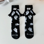 Naiste Halloweeni sokid Armsad magnetilised k&auml;sik&auml;es sokid ja White Ghost Middle Tube multifilmi sokid One Size valge