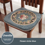 Kohandatud peene tikitud lilledega U-kujulised istmepadjad rihmadega Hiina stiilis puuvillane linane kontori kodu toolipadjad libisemiskindel t&otilde;mblukk 44x42cm (with straps)