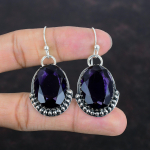 Lihvitud Aafrika Amet&uuml;stist k&otilde;rvar&otilde;ngad 925 Sterling h&otilde;bek&otilde;rvar&otilde;ngad K&auml;sitsi valmistatud rippuvad k&otilde;rvar&otilde;ngad h&otilde;beehted ehtsad v&auml;&auml;riskividest k&otilde;rvar&otilde;ngad, kingitused talle