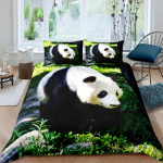 Panda Tiger voodipesukomplekt 3D-prinditud loomade tekikott, kaheinimesevoodi, kaheinimesevoodi, kuninganna kaheinimesevoodiga, kaheinimesevoodiga voodipesu padjap&uuml;&uuml;r 70x133cm 2pcs