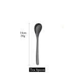 Must matt kaasaskantavad lauan&otilde;ud s&ouml;&ouml;giriistade komplekt 18/10 roostevabast terasest s&ouml;&ouml;giriistade komplekt nuga kahvel lusikas h&otilde;ben&otilde;ud k&ouml;&ouml;gis&ouml;&ouml;gin&otilde;ud Dropshipping 1Pc Tea Spoon must
