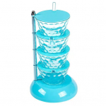 L&auml;bipaistev maitseainepurk Tolmukindel, vastupidav p&ouml;&ouml;rlev disainkarp Four Layer valge