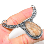 Natural Desert Rose Druzy Gemstone 925 Sterling Silver Pendant 2.76 d6c87