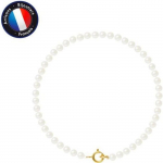 Bracelet - PERLINEA - Perles de Culture d'Eau Douce 3-4 mm - Or Jaune - Longueur 18 cm - Qualit&eacute; AAA+