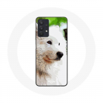 Coque Maniacase pour Samsung Galaxy A32 4G Chien Samoy&egrave;de Blanc must
