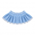 Miniseelik Keskmise k&otilde;rgusega elastne v&ouml;&ouml;koht, ruuduline pits&otilde;mblus, volangidega l&uuml;hike seelik A-joonega Halloweeni cosplay rollim&auml;ngu seelik XS sinine