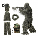5 tk/komplekt Ghillie &uuml;likond jakiga p&uuml;ksid kapuuts Garland kandekott 3D kamuflaaž jahiriietus noorte t&auml;iskasvanute metsariided S pruun