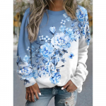 Lilleline kapuuts Naiste Mood Pusad Lilledega 3D Print &Uuml;markaelusega pikkade varrukatega kapuuts Elegantne Harajuku Sweats J&otilde;usaali dressir&otilde;ivad 2XL