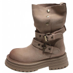 Matt Nahk Paksutallalised Naiste Saapad 2024 Uued S&uuml;gis Saapad Retro Briti Stiil Libisemisvastased Pandlaga L&uuml;hikesed Saapad Kollased Saapad 36 aprikoosi