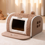 Uus Kennel kolmem&otilde;&otilde;tmeline karu padjaga k&otilde;vera maja kassi kennel V&auml;ikeste ja keskmise suurusega koerte magamisvarustus lemmikloomade kennel S: 35 * 30 * 30cm