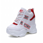 Mood Hot Sales Trendikad kingad Naiste k&otilde;rged tossud Naiste Platvorm Poolsaapad Basket Femme Chaussures Naiste K&otilde;rgust suurendavad tossud 37 punane