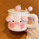 1 komplekt 400 ml Armas seakohvikruus kaane ja lusikaga Creative Home Piim Hommikus&ouml;&ouml;gitopsid Paari Tassi Joogin&otilde;ud Kingitused Kodukontori tee jaoks 400ml