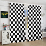 2 t&uuml;kki - ruuduline - tr&uuml;kitud kardin - pol&uuml;estermaterjal - magamistoa elutoa t&ouml;&ouml;toa jaoks - privaatsuskardin 30inchx65inchx2Pcs white