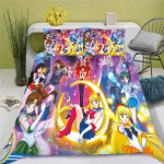 3D Sailor Moon Anime Voodipesukomplekt Tekikott 100% Pol&uuml;ester Sobib Lastele ja T&auml;iskasvanutele 3-osaline Komplekt 1 Tekikott 140x210cm