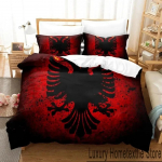 3D Prindi Albaania Vabariik Voodipesukomplekt Tekikott Voodikomplekt Tekikott Padjap&uuml;&uuml;r Tekk Kuningas Kuninganna Suurus Poistele T&auml;iskasvanute Voodipesu EU Single 135x200cm