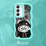 V&auml;rvitud muster Big Wave Edge pehme silikoon materjal Macaron telefoni &uuml;mbris p&otilde;rutuskindel kaitsev kummist korpus OnePlus Vivo Motorola Moto jaoks Vivo V27 5G roosa