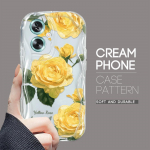 Armas koomiksimustriga kreemjas tekstuuriga korpus, lainelise servaga pehme silikoonkaanega telefoni&uuml;mbris OPPO Reno Realme jaoks OPPO A18 valge