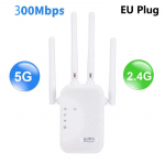 1200Mbps WiFi kordaja Kaheribaline juhtmevaba v&otilde;imendi 2,4G 5GHz v&otilde;rgu pikamaa signaaliv&otilde;imendi kodukontori WiFi-reiiteri jaoks EU Plug-300mbps
