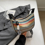 Naiste vikerkaarev&auml;rvi kootud crossbody kott lai rihm elegantne crossbody kott suvekotid uus