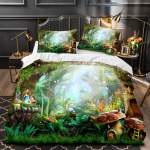 Seenehalja Metsa Tekikate Maagiline Lilliputtide Multikas Seenetaim Voodipesukomplekt Fantaasiaaed Pol&uuml;ester Tekikate 140x200cm 3pcs