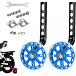 Kids Bike Treening Wheels Flash Mute Wheel Jalgratta stabilisaatoriga paigaldatud komplekt, mis sobib poiste t&uuml;drukute jalgratastele suurusega 12 14 16 18 20 tolli sinine